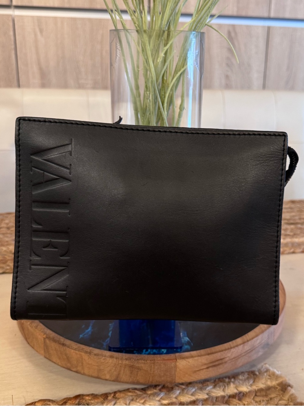 Authentic Vintage Valentino Garavani Black Leather Clutch Bag